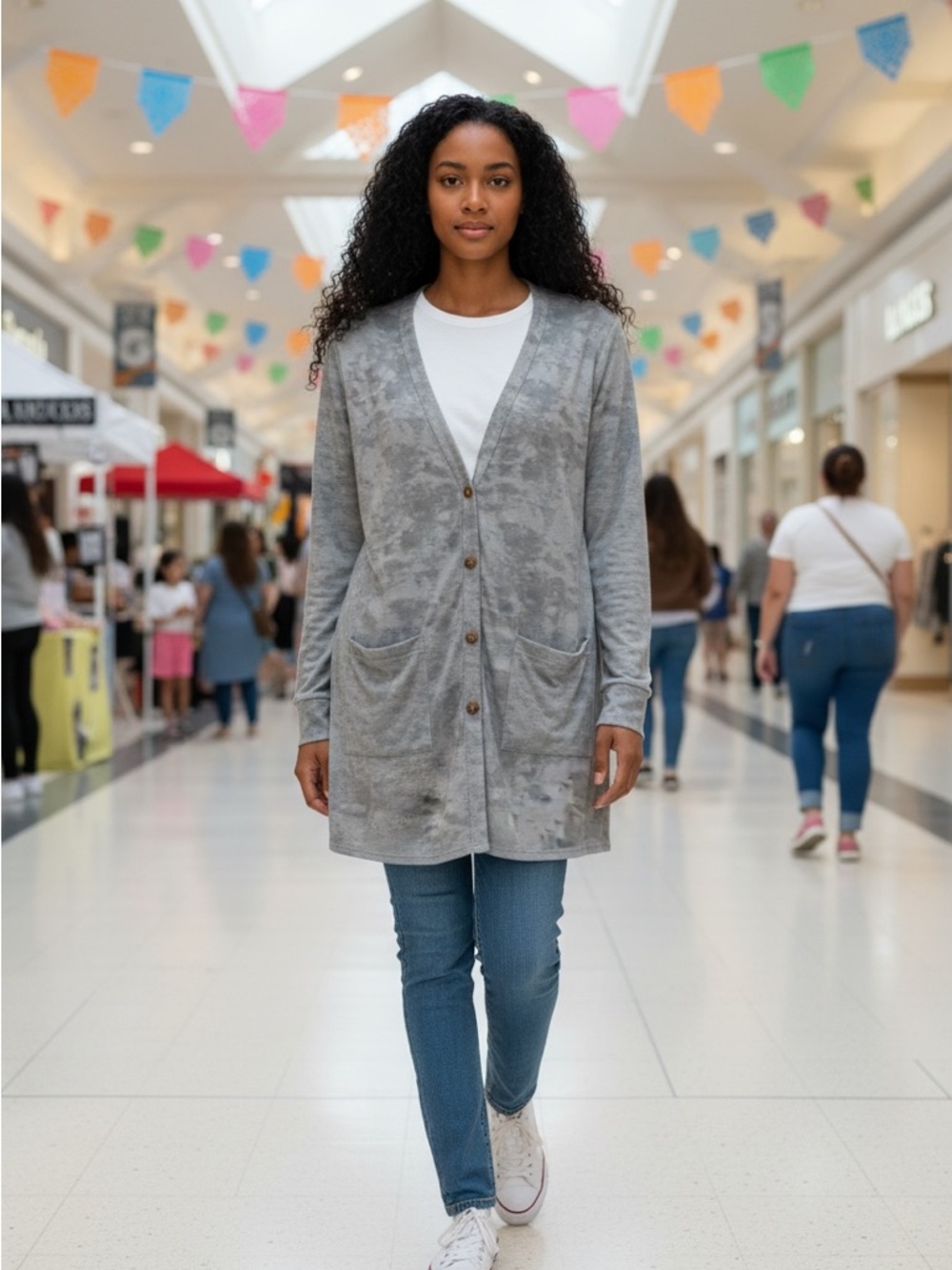 Essentials Cardigan Multi-Neutral - Picture 3 of 7